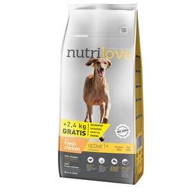Nutrilove Dog dry Active fresh chicken 12kg + 2,4kg ZDARMA