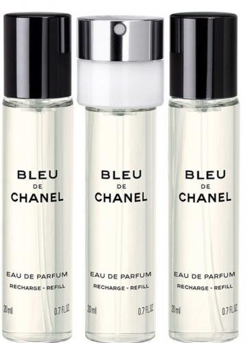 CHANEL Bleu de chanel Parfémová voda v plnitelném cestovním rozprašovači pánská  - EAU DE PARFUM 3X20ML 3x 20 ml