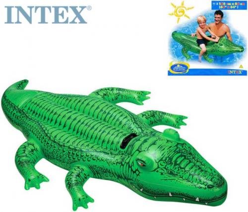 INTEX Aligátor nafukovací 168 x 86cm s držadlem do vody