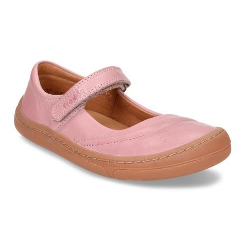 Růžové dětské kožené sandály s uzavřenou špičkou