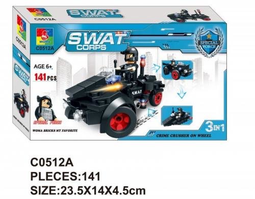 SWAT policejní auto 3 v 1, 141 dílků
