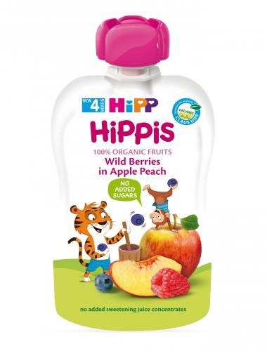 HiPP BIO 100% ovoce Jablko-Broskev-Lesní ovoce