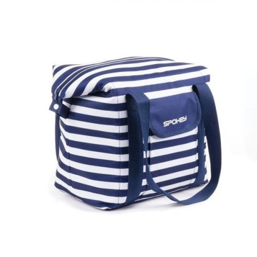 Chladící taška Spokey SAN REMO plážová termo, pruhy, 52 x 20 x 40 cm námořnícká modrá