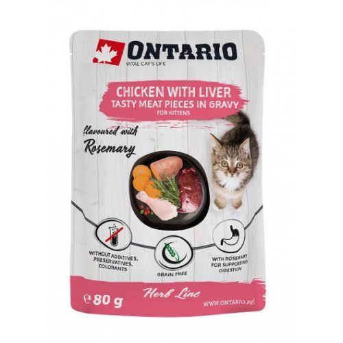 Kapsička Ontario Herb Kitten Chicken with Liver 80g