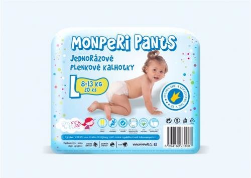 Monperi Pants dětské pleny L 8-13 kg 20ks