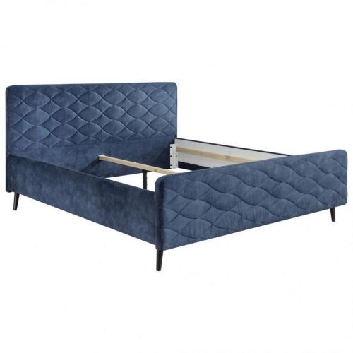 MID.YOU ČALOUNĚNÁ POSTEL, 180/200 cm, textil, kompozitní dřevo, tmavě modrá - tmavě modrá