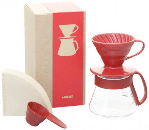 Hario Pour Over Kit Ceramic V60-01 red
