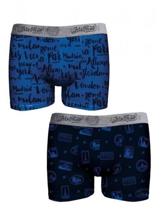 Pánské boxerky John Frank JF2BEF22 - L - Modrá