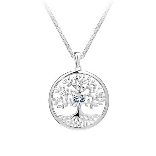 Preciosa Krásný stříbrný náhrdelník Strom života Sparkling Tree od Life 5329 00 (řetízek, přívěsek)