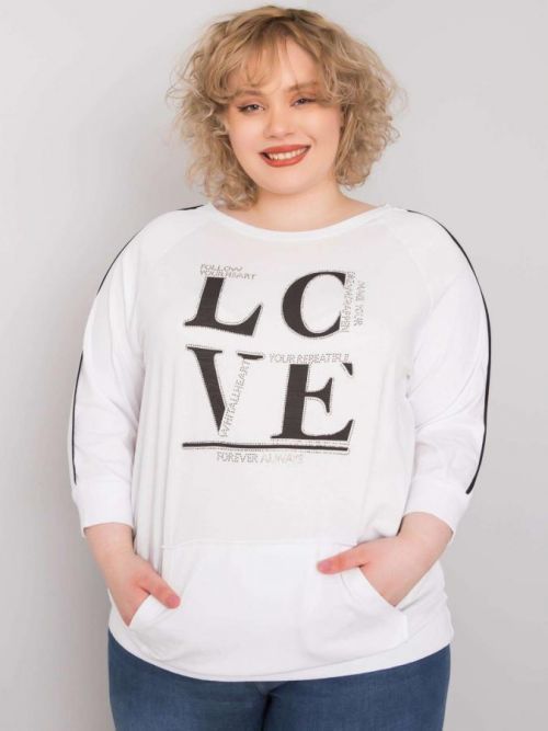 BÍLÉ DÁMSKÉ TRIČKO S NÁPISEM LOVE RV-BZ-6457.85-WHITE Velikost: ONE SIZE