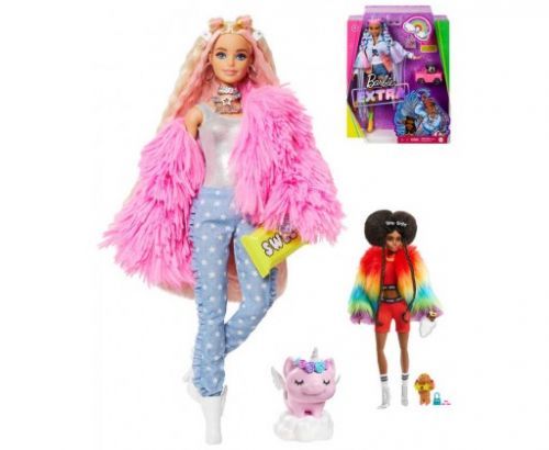 MATTEL BRB Panenka fashion Barbie Extra módní set s mazlíčkem 5 druhů