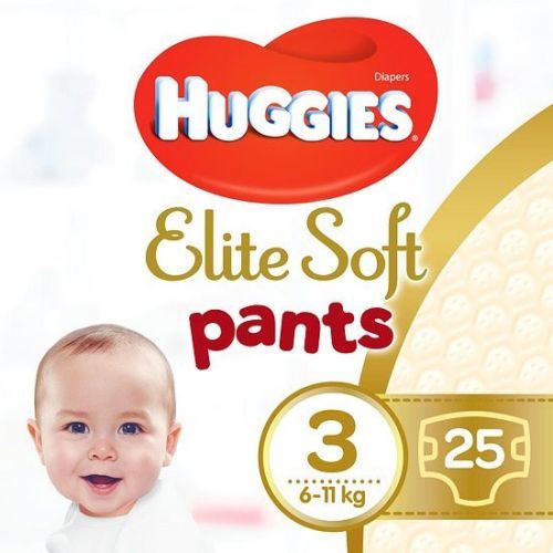 Huggies® Elite Soft Pants 3 Plenkové kalhotky 6-11kg 25ks