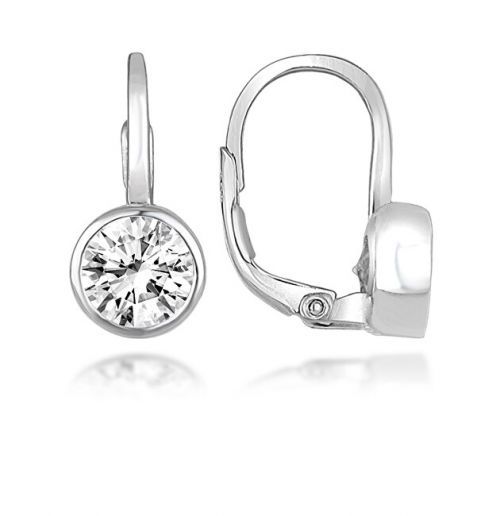 Brilio Silver Třpytivé stříbrné náušnice se zirkony LME276