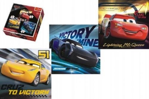 Puzzle 3v1 Auta/Cars 3 Disney 20,50,36 dílků v krabici 28x28x6cm