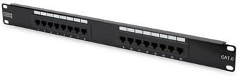 DIGITUS Patchpanel 19'' kat. 6 UTP, 16p, černý