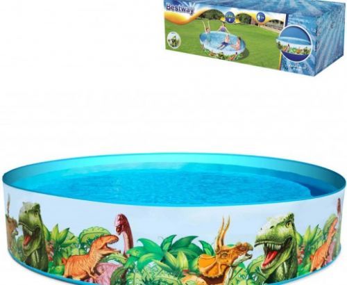 BESTWAY Bazén dětský samostojný kulatý 183x38cm dinosauři 55022