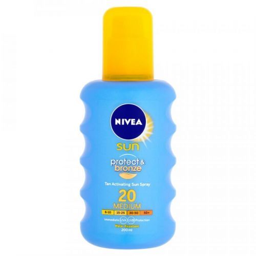 NIVEA Sun Protect & Bronze Sprej na opalování podporující zhnědnutí OF 20 200 ml