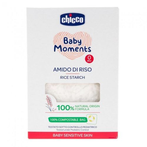 CHICCO Škrob dětský rýžový do koupele zklidňující Baby Moments Sensitive 100 % bio 250 g