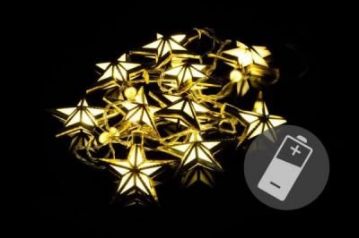 Vánoční LED osvětlení - hvězdy - teple bílé 10 LED