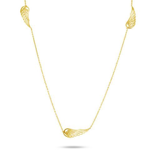 Brilio Hravý náhrdelník ze žlutého zlata s andělskými křídly NCL