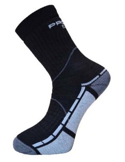 Turistické ponožky s bambusem Progress Trail - černé-šedé, 9-12