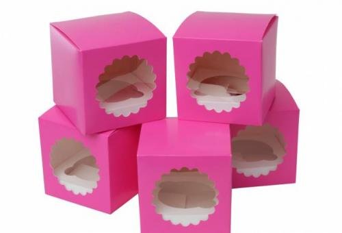 Papírový box na cupcake růžový 5ks - House of Marie