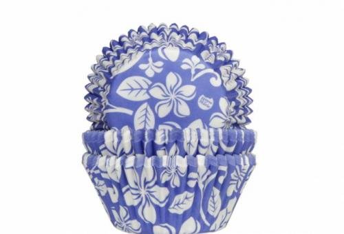 Košíček na muffiny Aloha květiny modrý 50ks - House of Marie