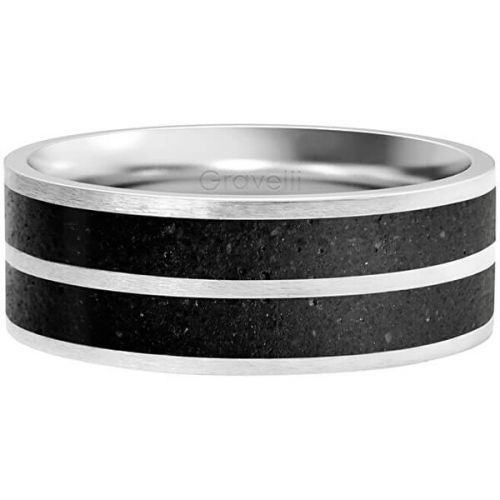 Gravelli Betonový prsten Fusion Double line ocelová/antracitová GJRWSSA