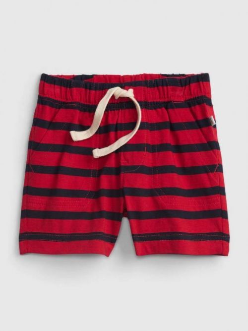 Baby kraťasy pull on stripe Short Červená