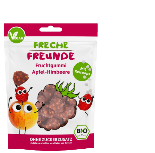 Freche Freunde BIO Ovocné želé - Jablko, malina, rýžové kuličky 30g