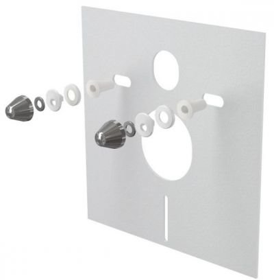 Izolační deska pro závěsné WC a bidet M930 AlcaPlast s příslušenstvím a krytkou, chrom / M930CR