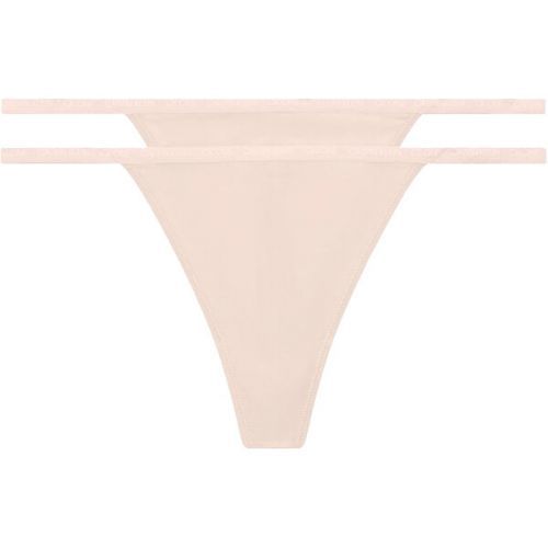 Calvin Klein 2 PACK - dámská tanga QD3807E BUFF BEIGE XS