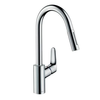 Hansgrohe FOCUS E2 Dřezová páková baterie vytažitelnou sprškou, vzhled nerez / 31815800