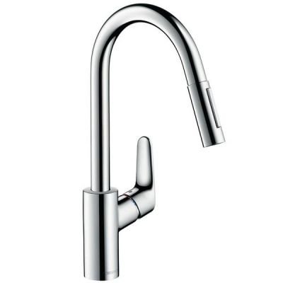 Hansgrohe FOCUS E2 Dřezová páková baterie vytažitelnou sprškou, chrom / 31815000