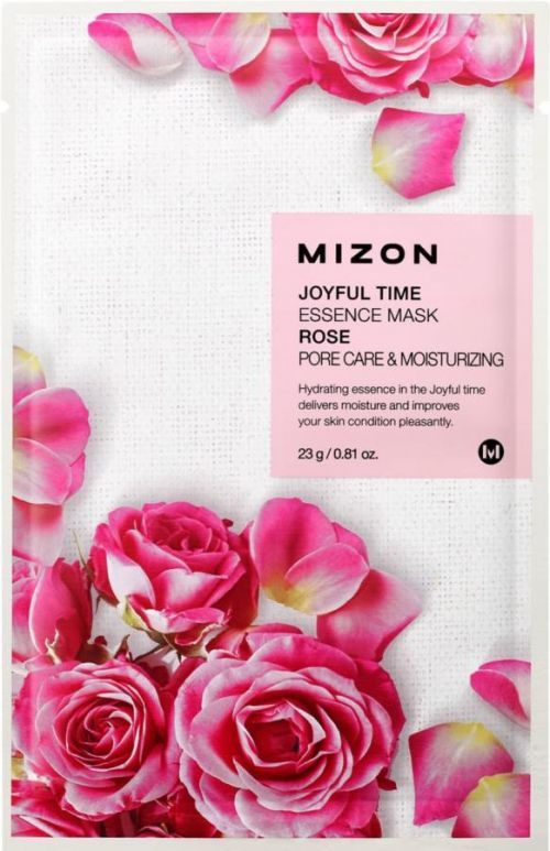 Mizon Joyful Time Essence Mask Rose Hydratační plátýnková maska pro stažení pórů 23g