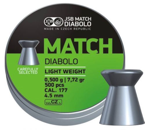 Diabolky Green Match Light Weight 4.51 mm JSB® / 500 ks (Barva: Vícebarevná)