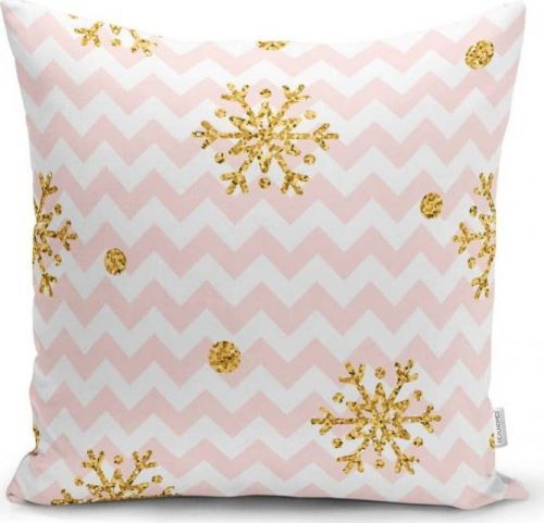 Vánoční povlak na polštář Minimalist Cushion Covers Golden Snowflakes, 42 x 42 cm