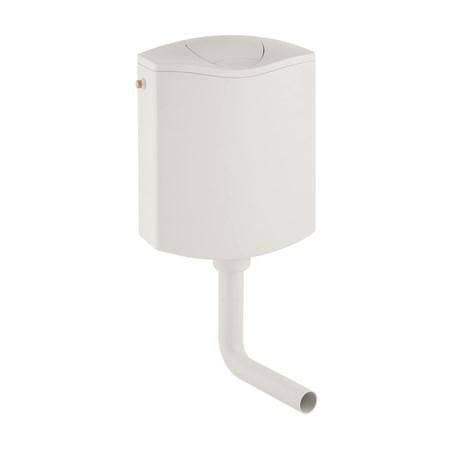 Nízkopoložená splachovací nádržka na omítku AP116 Geberit, pro vhazování tablet, alpská bílá / 136.444.11.1