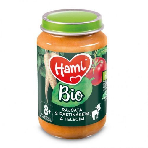 HAMI BIO Masozeleninový příkrm Rajčata s pastinákem a telecím 190 g, 8+