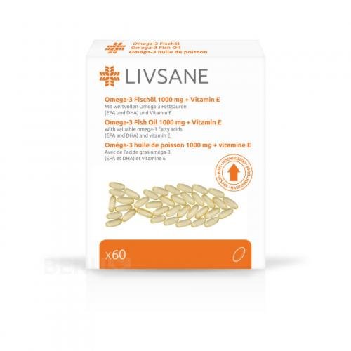LIVSANE Omega3 rybí olej + Vitamin E tablety 60 ks