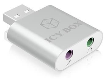 IcyBox USB to microphone and headphone adapter