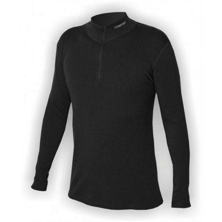 Jitex Kacun 901 TSS černá pánské triko dlouhý rukáv - stojáček a zip u krku - Merino vlna M