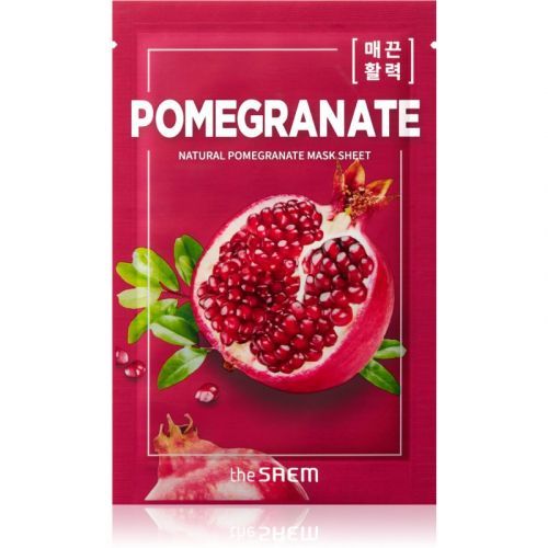 The Saem Natural Mask Sheet Pomegranate plátýnková maska pro intenzivní vypnutí a rozjasnění pleti 21 ml