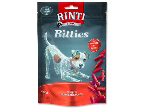 Pochoutka RINTI Extra Bitties kuře+ rajče + dýně 100g