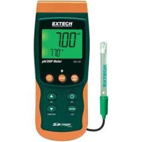 Přístroj pro měření pH a Redox potenciálu s dataloggerem Extech SDL100, 0 - 14 pH