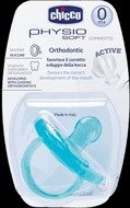 Silikonový ortodontický dudlík Physio Soft 0-6m Chicco, modrý