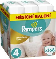 PAMPERS Premium Care 4 MAXI 168 ks (8-14 kg) MĚSÍČNÍ ZÁSOBA – jednorázové pleny