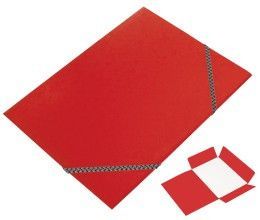 Mapa 253 A4 prešpán 3 klopy s gumou červená