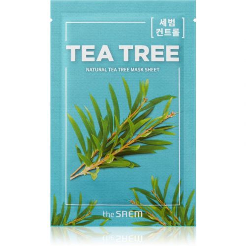 The Saem Natural Mask Sheet Tea Tree plátýnková maska s čisticím a osvěžujícím účinkem 21 ml