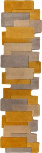 Žluto-béžový vlněný běhoun Flair Rugs Collage, 60 x 230 cm